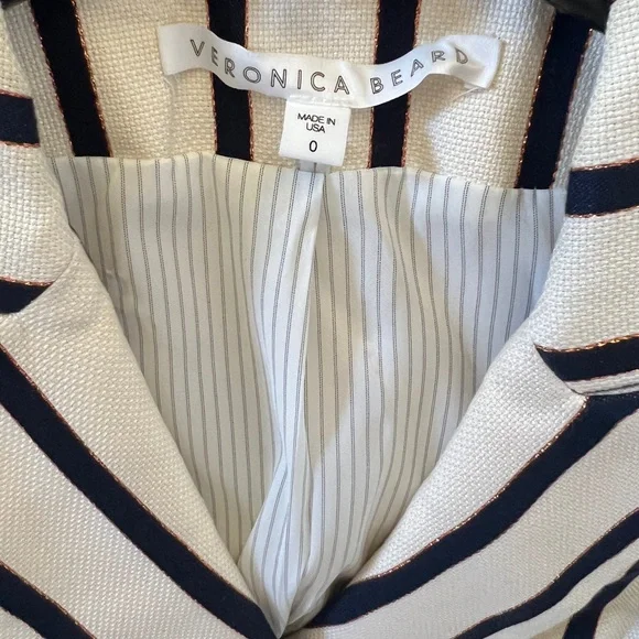 NEW VERONICA BEARD Empire Striped Double Breasted Style One-Button Dickey Jacket - Picture 7 of 10